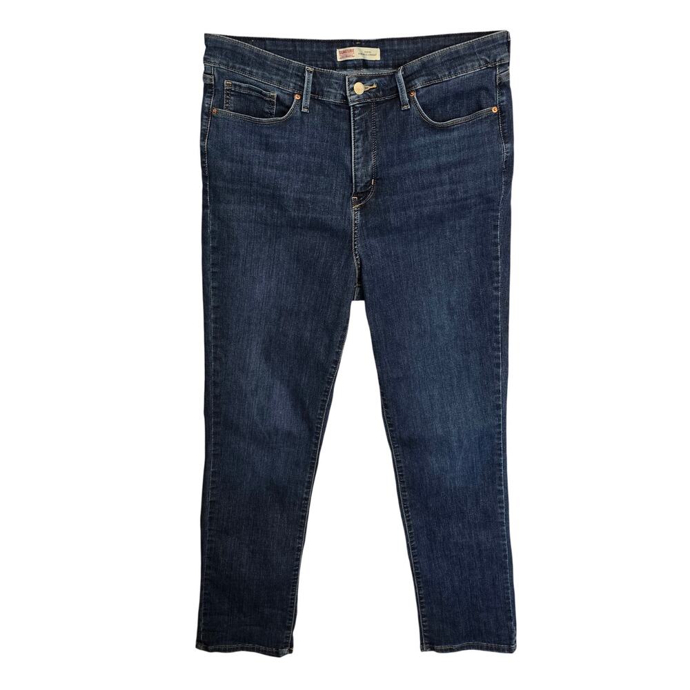 Signature by Levi Strauss Jeans Womens Size 16 Blue Shaping High Rise Dark Wash